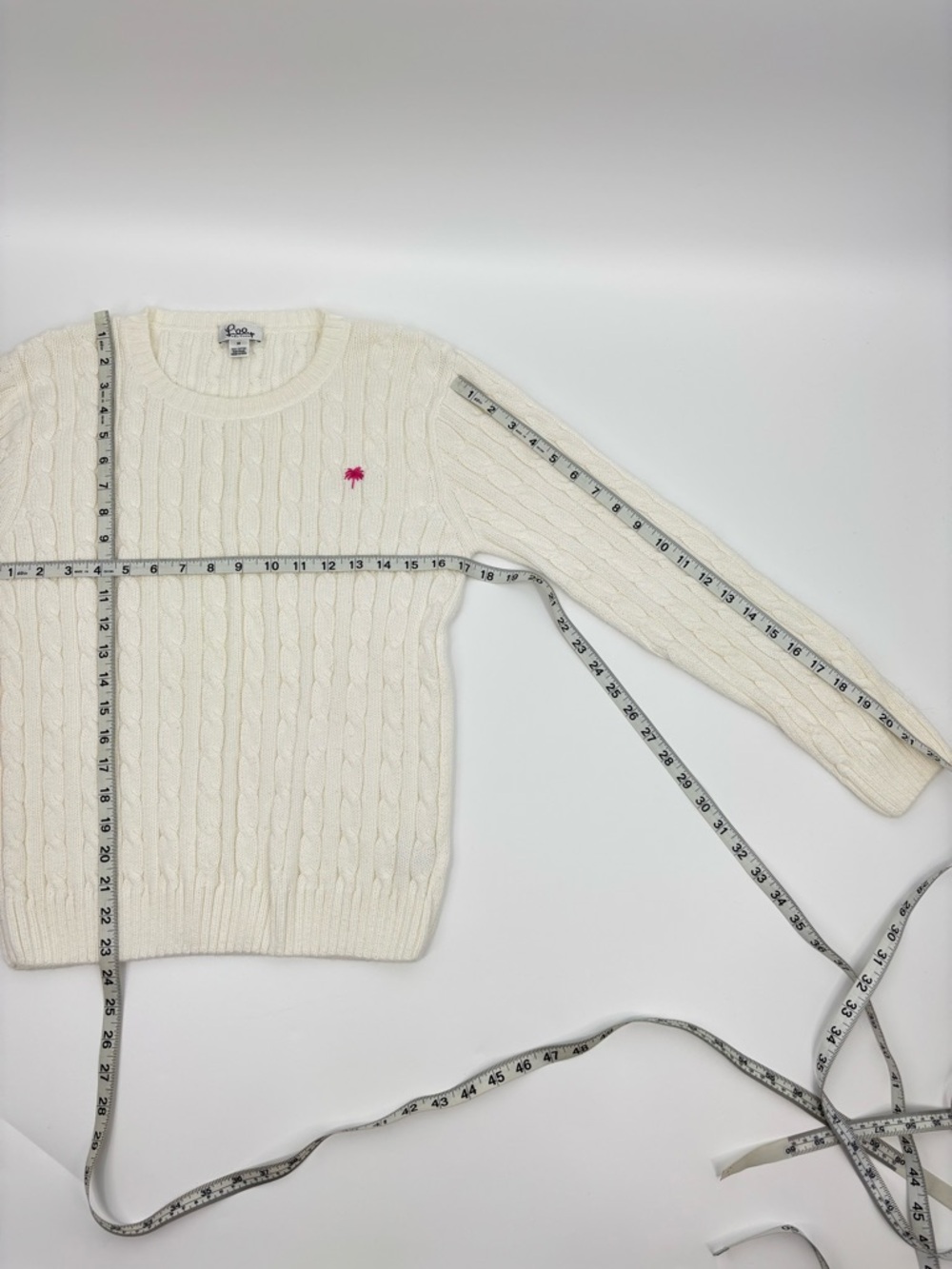 Lilly Pulitzer Sweater Vintage White Cable Knit - Picture 6 of 8